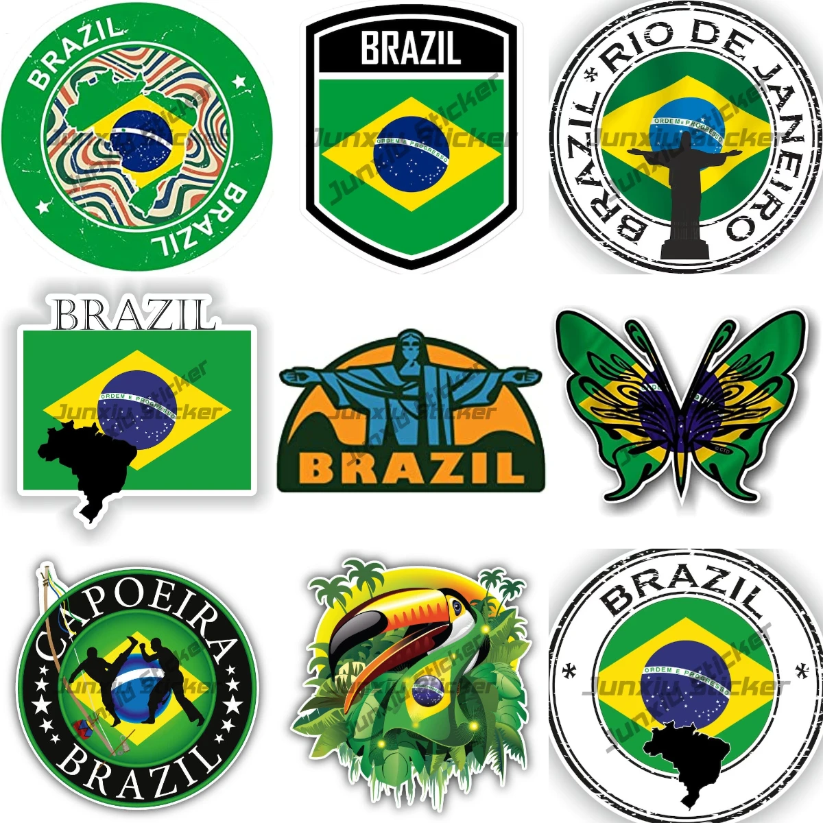 

Sao Paulo Brazil Sticker Rio De Janeiro Brazilian Circular Seal Flag Stamp Travel Vinyl Decal Truck Window Van Laptop Waterproof