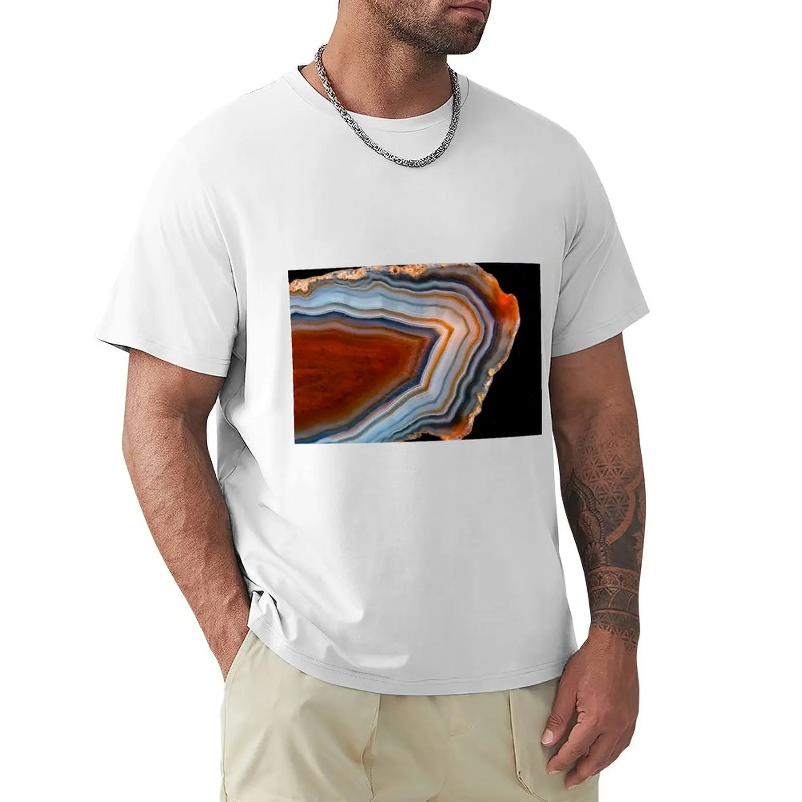 Layered agate geode 3163 T-Shirt hippie clothes plus size tops mens t shirts