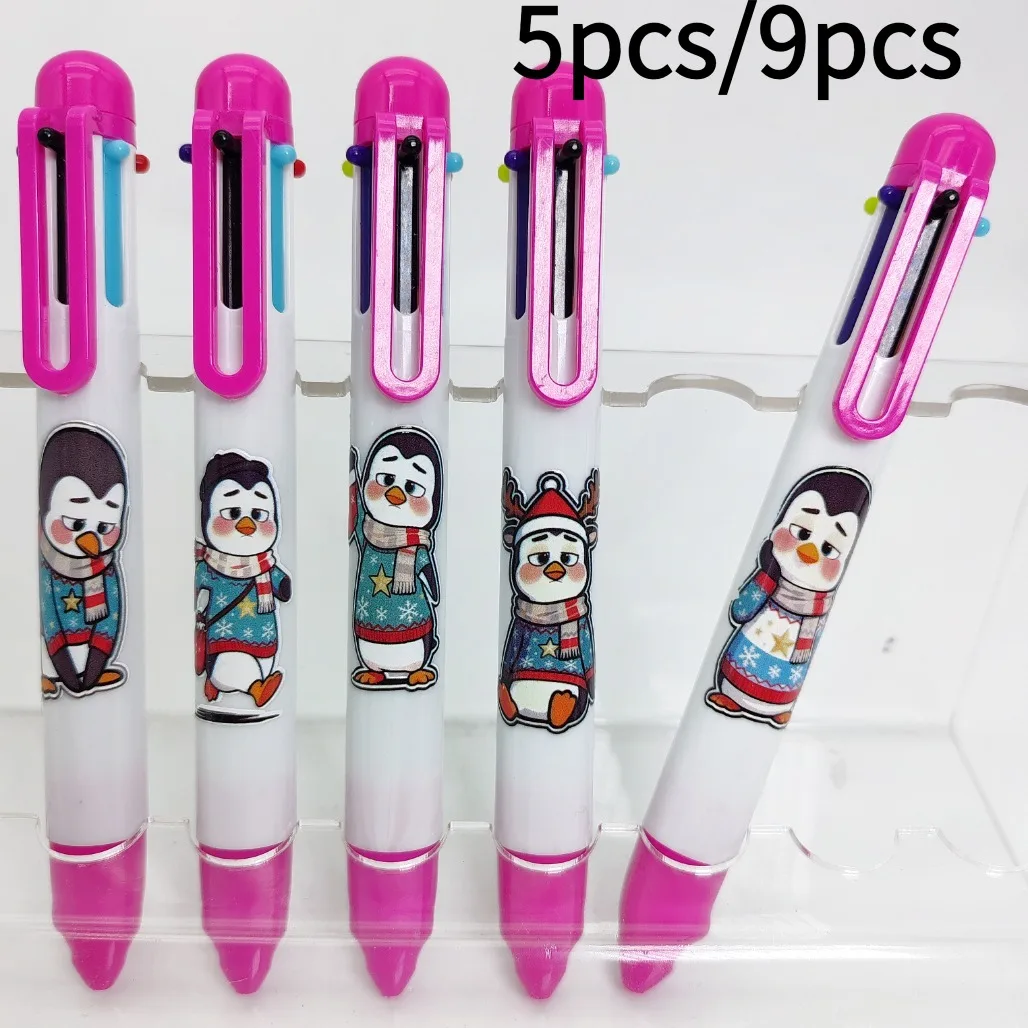 

5 шт./9 шт., креативная рождественская шариковая ручка с изображением пингвина, студенческие письменные принадлежности, фирменные канцелярские принадлежности, праздничный подарок, предпочтительный подарок