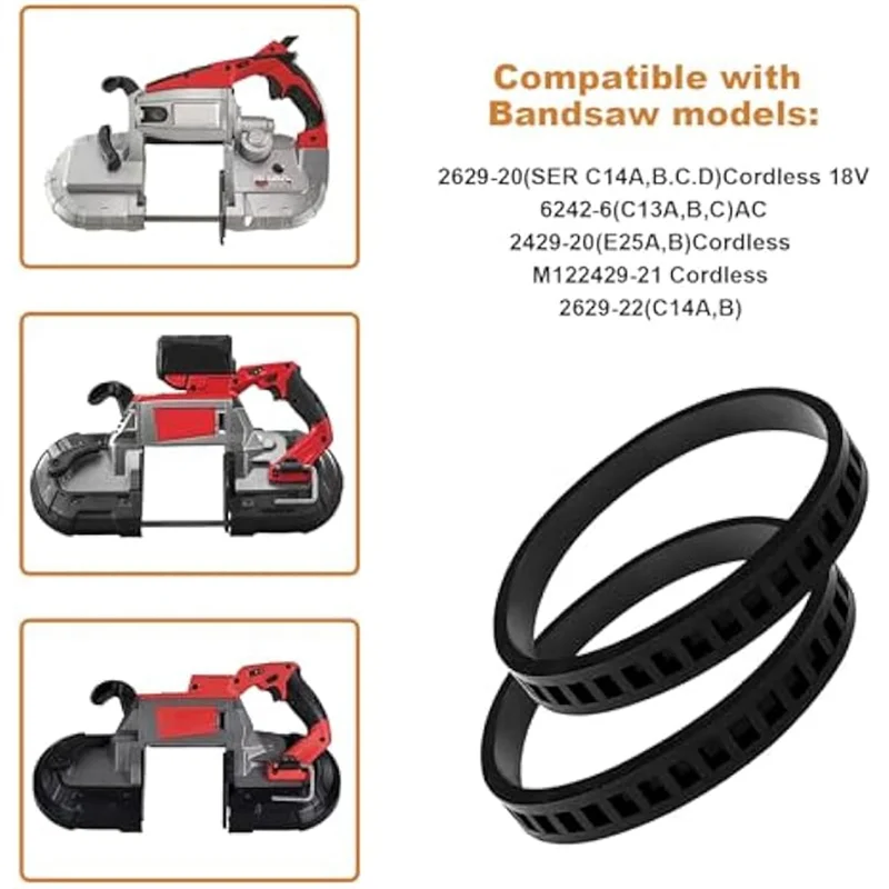

AT05-Bandsaw Replacement Bandsaw Tires Belt 2Pcs 45-69-0030 For Blade Pulley Tire Compact Models 2629-20 6242-6 2429-2