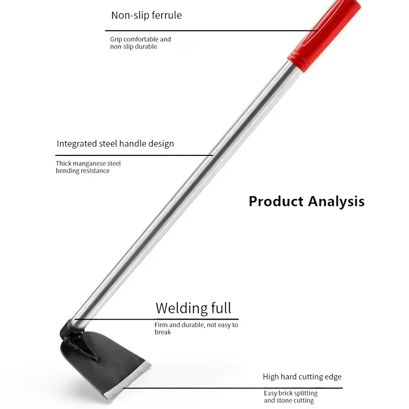 Durable Garden Hoe Household Outdoor Farming Tools Forging Weeding Hoe for Digging Soil Planting Vegetables Flowers