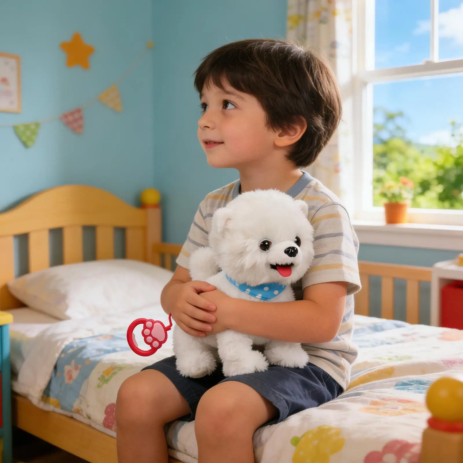 หุ่นยนต์ลูกสุนัข ของเล่นสัตว์เลี้ยงแบบโต้ตอบ หุ่นยนต์จำลองการเล่นสุนัข สำหรับเด็กชาย เด็กหญิง ใช้ได้ที่บ้าน เดินทาง ห้องเรียน ห้องนอน