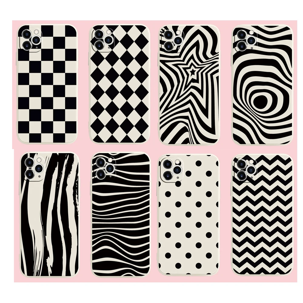 Checkered Wave point Squares Grid Phone Case for samsung A12 A22 A32 A42 A52 A72 A13 A33 A53 A73 A21 A41 A51 A71 Block Cover