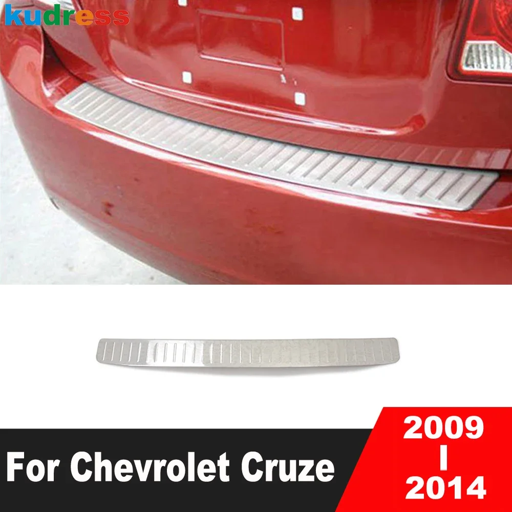 Rear Trunk Bumper Cover Trim For Chevrolet Cruze 2009-2011 2012 2013 2014 Steel Car Tailgate Door Sill Plate Guard Accessories