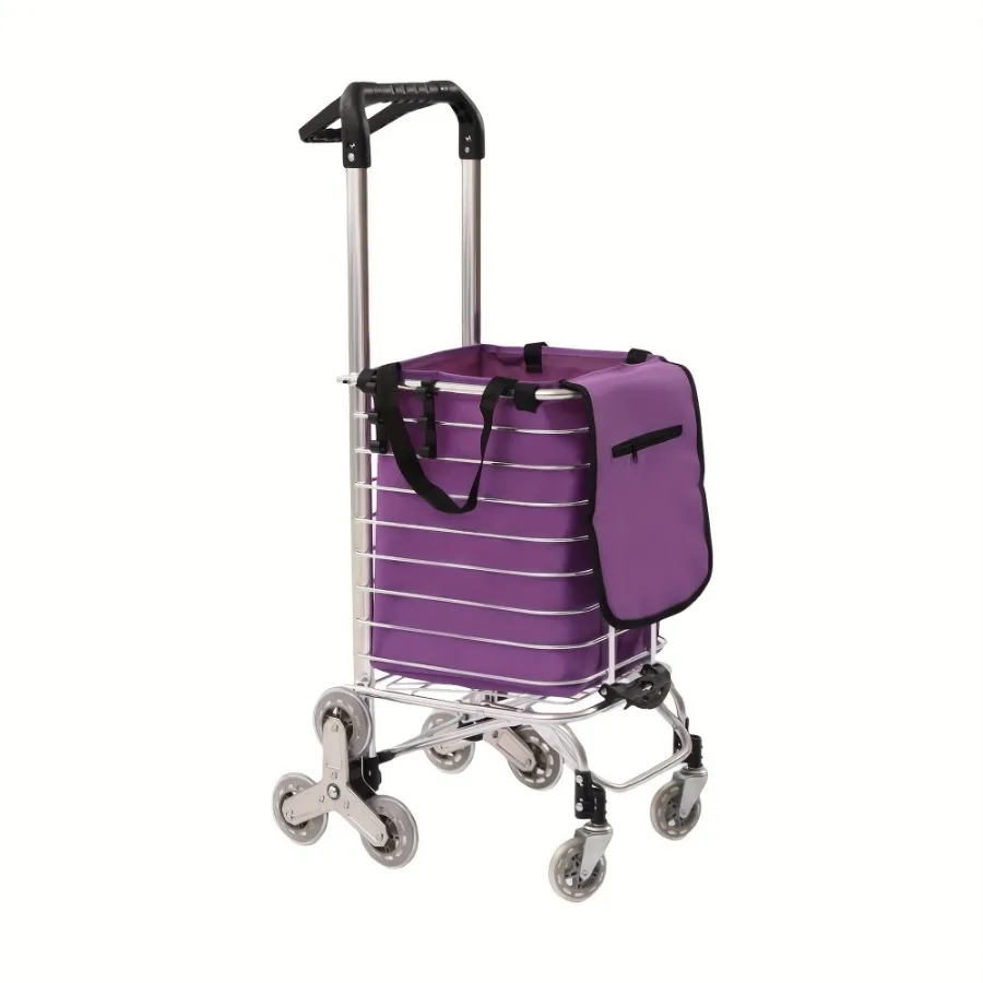 

Folding Shopping Cart with Removable Liner 89 lb Capacity 360 Swivel Wheels Heavy Duty for Stairs Laundry Travel 20.5×15×36.2