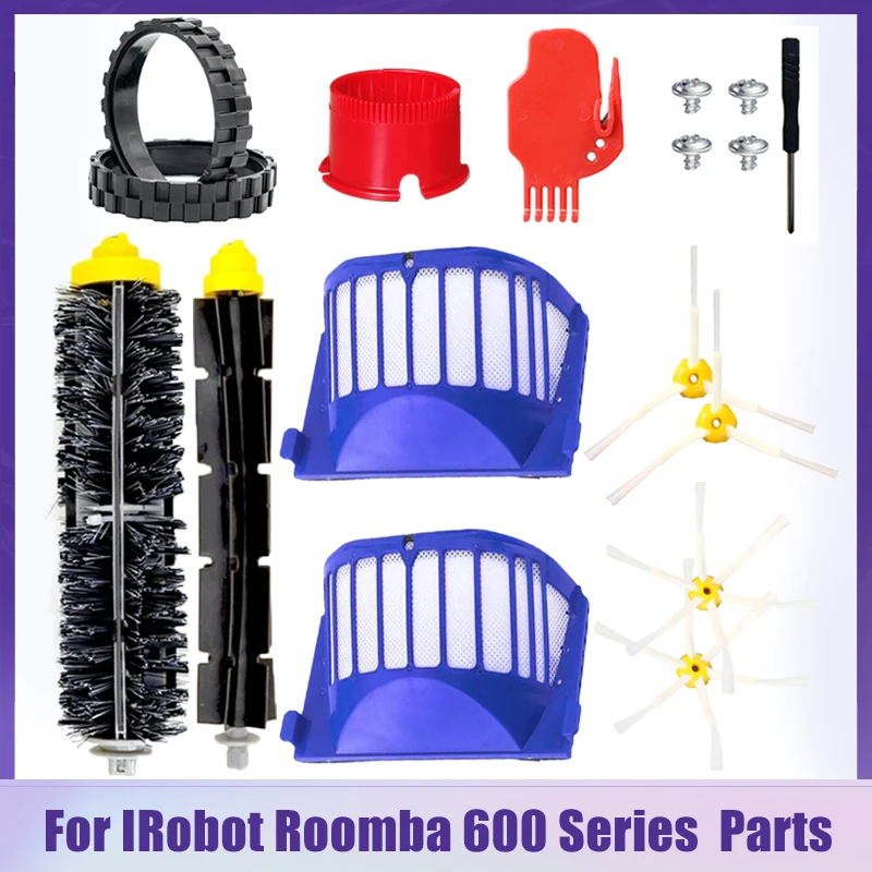 For iRobot Roomba 600 Series 610 620 625 630 650 660 Vacuum Cleaner Spare Parts Main/Side Brush Hepa Filter Wheel Accessories