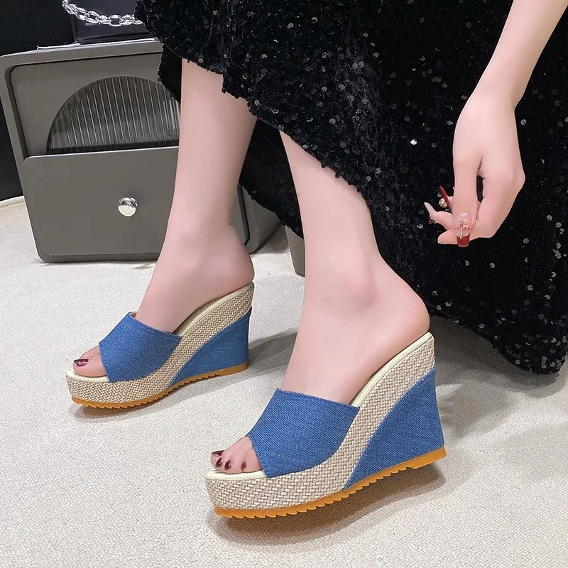 

Sandals Women's Heeled Sandals Summer Elegant Woman Shoes Platform Wedge Womens Luxury Heels Comfortable Slippers Sandal