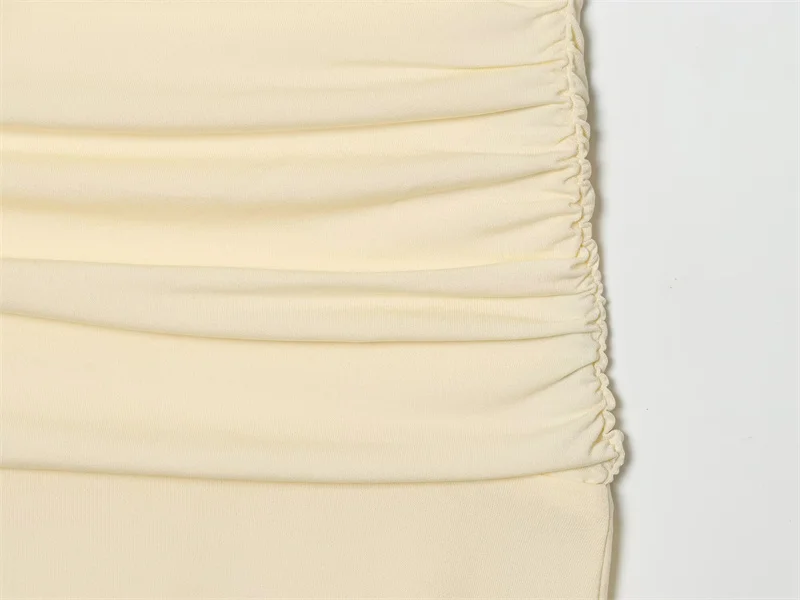 Women's Dress 2026 Summer New Style Solid Color Short Sleeve Ruffle Decor Midi Maxi Dress Elegant and Gentle Romantic