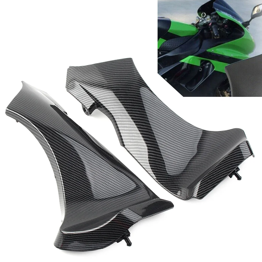 

2Pcs Carbon Fiber Motorbike Air Duct Tube Cover Fairing For KAWASAKI Ninja ZX6R ZX636D/C 2005-2006 ABS Plastic