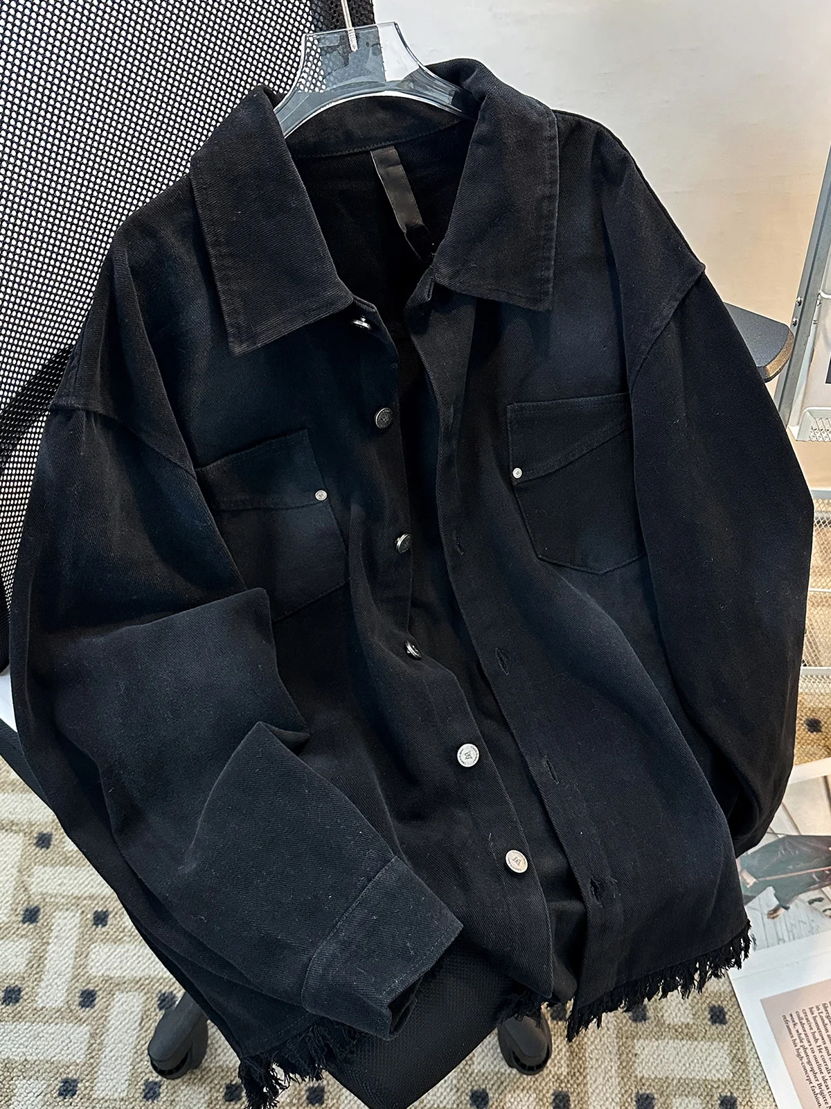 

Мужская джинсовая куртка Waed: весенне-осенняя, в американском ретро-стиле, молодежная, износостойкая, с длинными рукавами, для путешествий, защита от загрязнений.