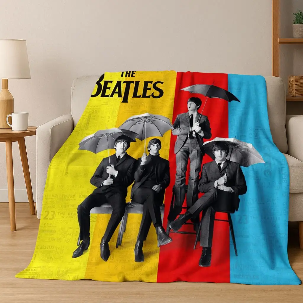 

3D B-Beatles рок-группа со звездой, фланелевое одеяло, мягкое теплое одеяло для кровати, спальни, гостиной, путешествий, кемпинга, пикника, подарок