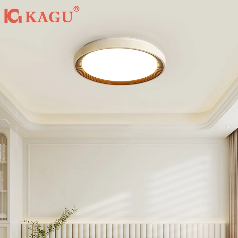 

Nordic New Walnut Grain LED Ceiling Light 50cm Circular Dimming Ceiling Lamp Living Room Bedroom Indoor Home Decor Lighting
