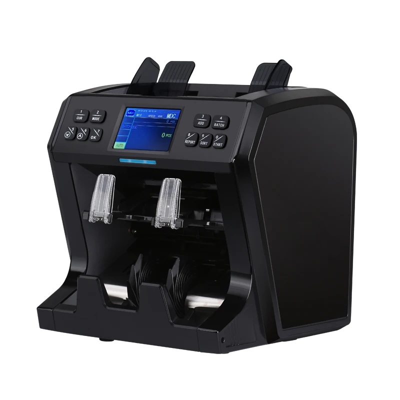 Multi Currency Mixed Denominations Banknote Sorting Machine Value Bill Money Counter Mix Bank Note Sorter Machine FT-900