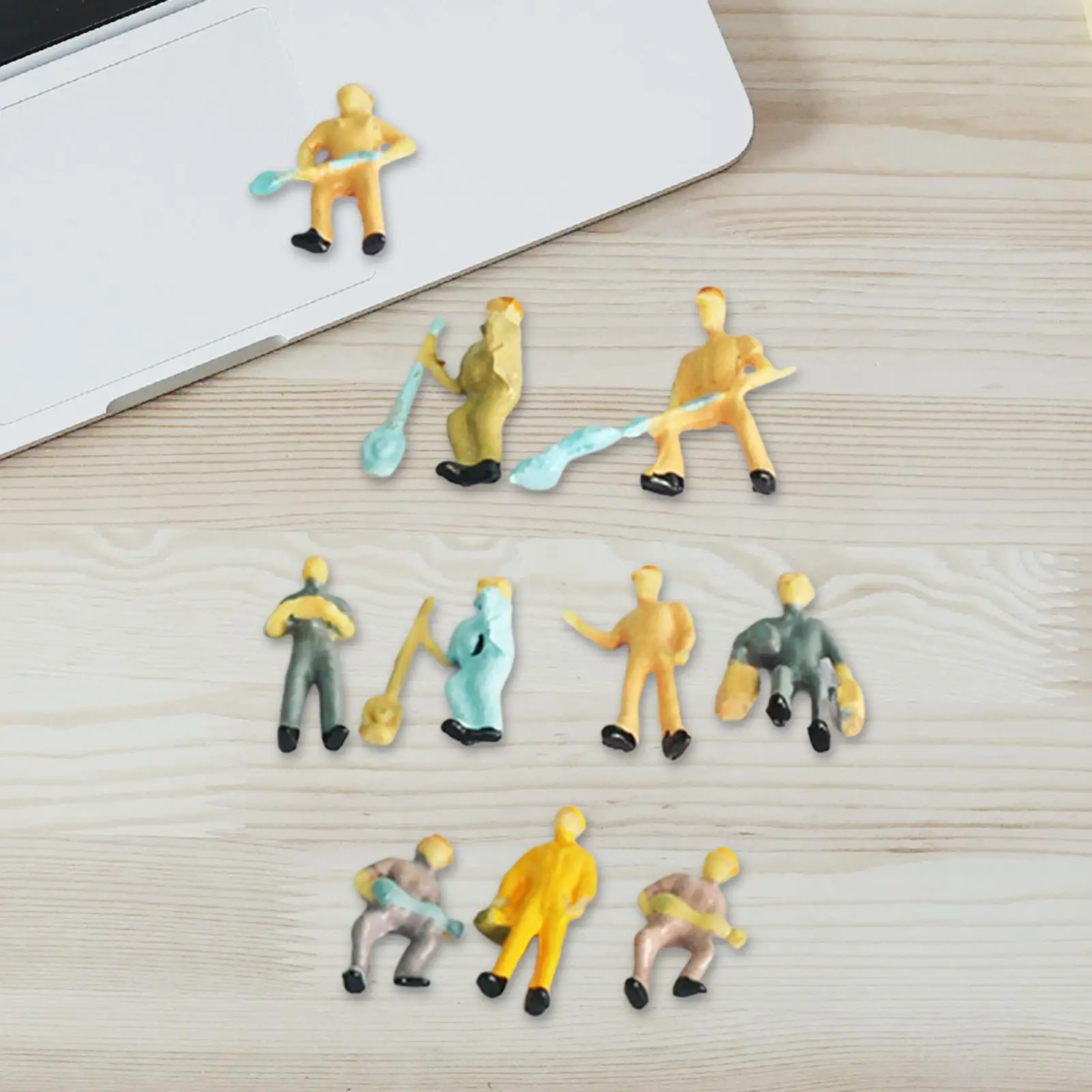 10 sztuk 1/43 Mini figurka pracownika kolei Miniaturowe figurki z żywicy Ozdoba