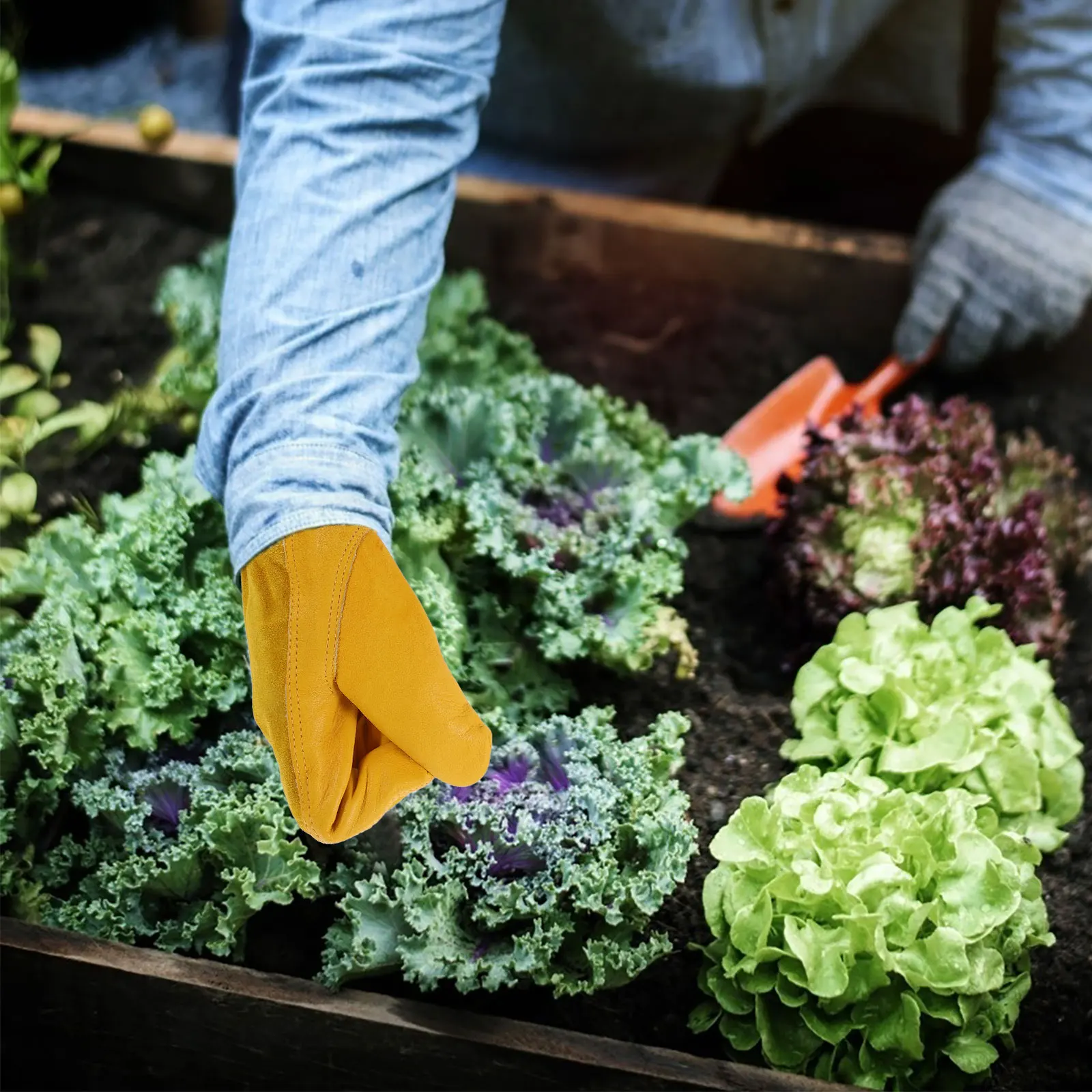 

1Pair Waterproof Work Gloves Ergonomic PU Material Durable Gardening Carpenter Protective Gloves for Men Women