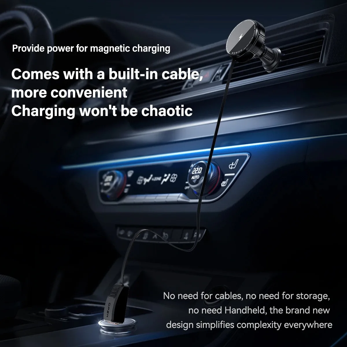 70 см кабель магнитное беспроводное зарядное устройство автомобильный держатель для телефона подставка для iPhone 16/15/14/13/12 Pro Max станция быстрой зарядки