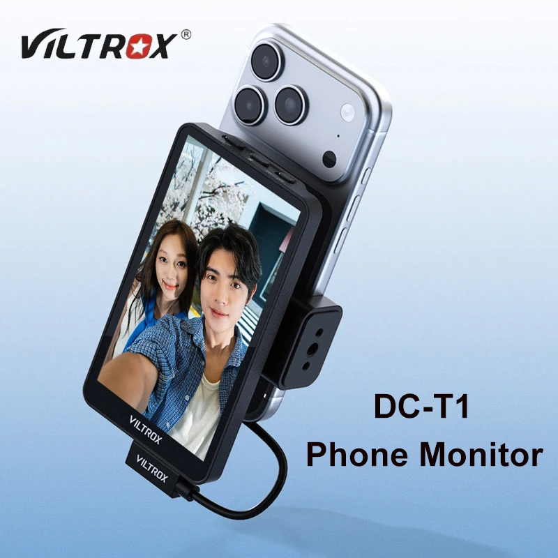 Viltrox DC-T1 5-Inch FHD Phone Monitor Full HD IPS Display with 400-Nit Screen Brightness USB-C Wired Monitoring