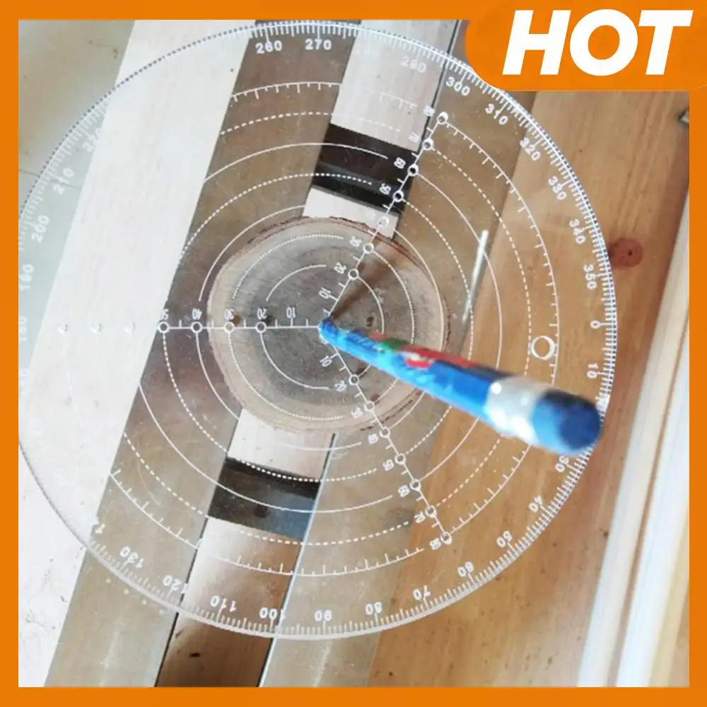 

Круглый центральный искатель Компас Центрирующая линейка Акриловый круглый калибр для токарного станка по дереву