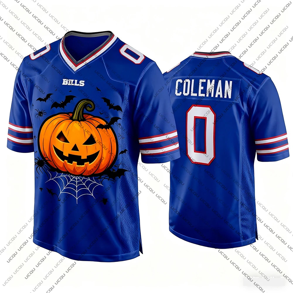 2025 هالوين الكبار الجاموس كرة القدم الأمريكية جيرسي الرجبي جيرسي الرياضية التدريب جيرسي تي شيرت فواتير ألين 17 رقم