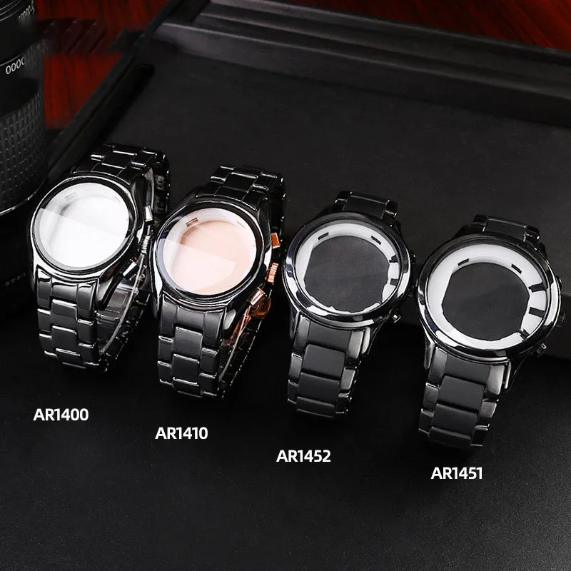 High quality ceramic watch strap case for Armani watch AR1451  AR1452 AR1400  AR1410 series watchband accessories wristband case