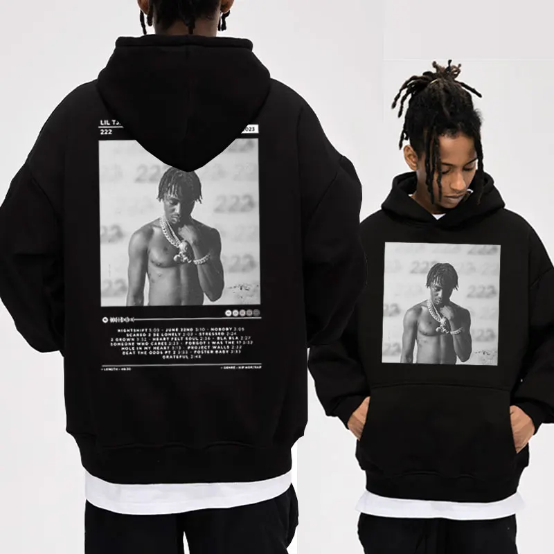 

Rapper Lil Tjay 222 New Album 2023 Hoodie Vintage Hip Hop Style Hooded Sweatshirts Oversized Trend Streetwear Pullover Men Women