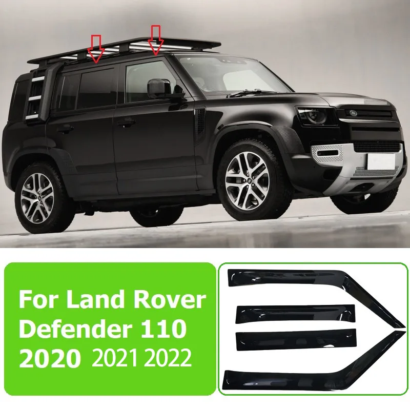 

Car Windows Vent Visor Deflectors Hatchback Protection Wind Guard Sun Rain Visors Cover For Land Rover Defender 90 110 2020-24