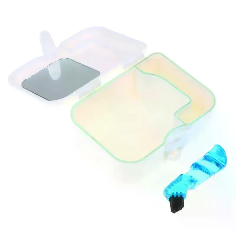 1 Set Denture And Popular Sturdy Box Kit High-Class Storage With Built In Mirror And Cleaning Brush For Daily Use
