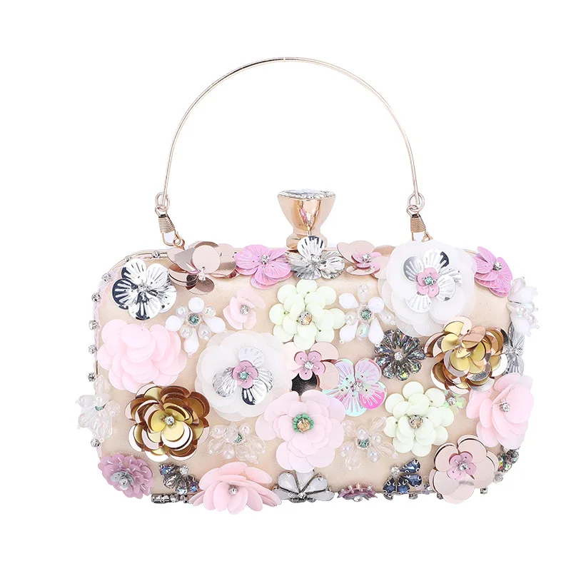 New Ladies' Handbag Dinner Bag Party Banquet Flower Bag Bride's Evening Bag Pearl Embroidered Women's Bag Banquet Bag