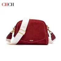 CHCH Bolso cruzado para mujer Colección Otoño/Invierno Bolso cuadrado de terciopelo para mujer Bolso de hombro rojo vino Regalo de Navidad