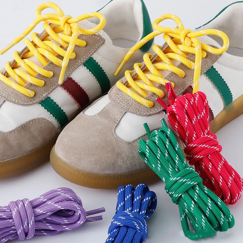 

1Pair 5mm thick Round Shoelace Outdoor Running Sports Laces Sneaker Basketball Shoe Laces length 100/120/140/160cm