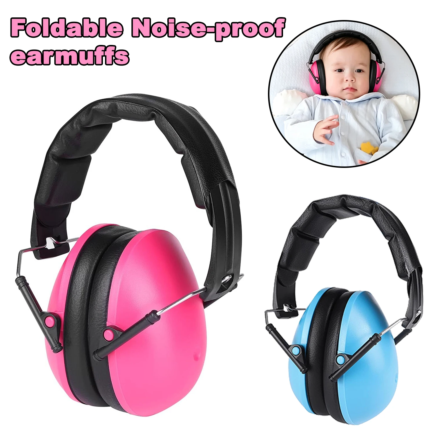 PVC+Sponge Adjustable Kids Child Baby Earmuffs Hearing Protection Ear Defenders Noise Reduction Safety For Sport