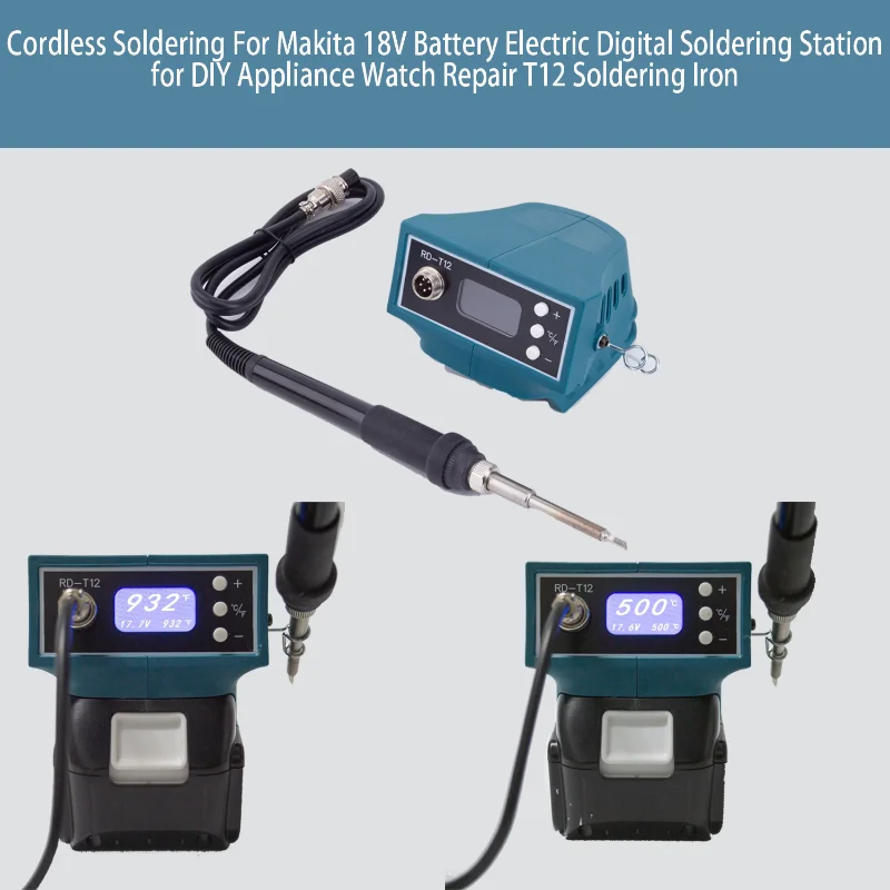 

Cordless Soldering For Makita 18V Battery Electric Digital Soldering Station for DIY Appliance Watch Repair T12 Soldering Iron