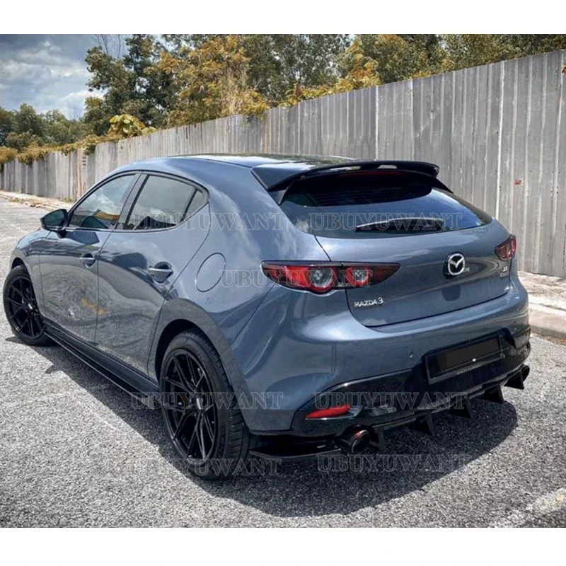 

Real Carbon Fiber / Frp Sports Car Rear Roof Double Dual Spoiler Wing For Mazda 3 Axela Hatchback 2020