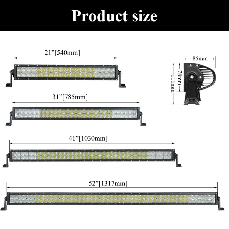 22 32 42 52inch 5D Curved LED Light Bar Offroad SUV 4x4 4wd LED Driving Light Car Truck Spot Work Lighting ATV Tractor Lamp