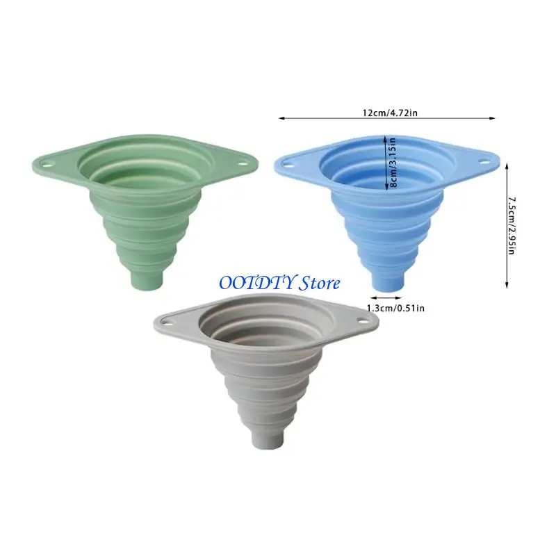 367A Mini Foldable Kitchens Funnel Nontoxic Heat Resistant Materials Space Efficient For Oil Sauce Travel Essential