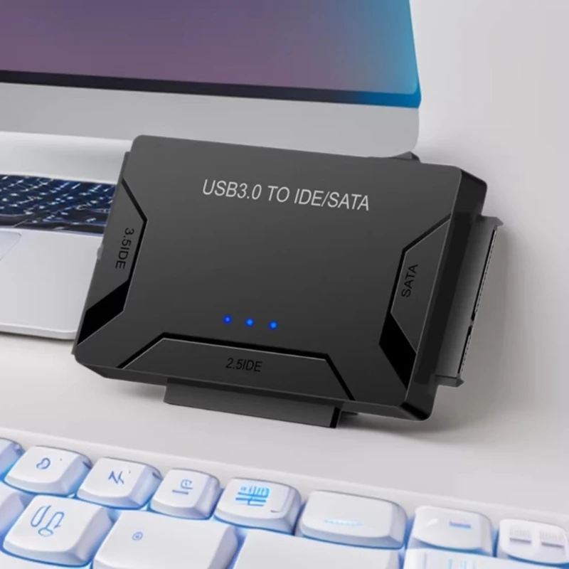 USB3.0 to IDE SATAs Hard Drive Adapters for 2.5Inch and 3.5Inch Drive, Ready for Backups, File Access, Storage Transfer, and