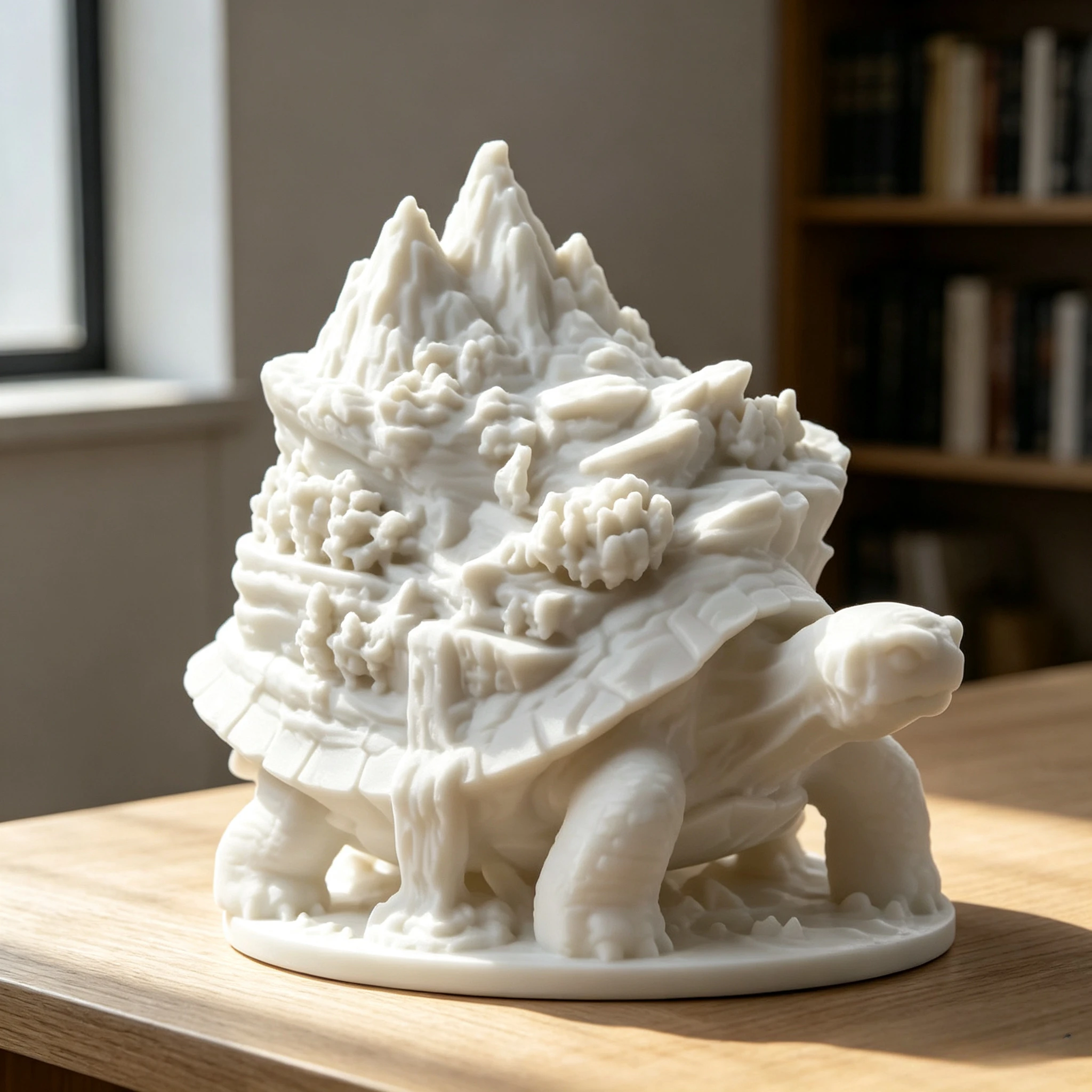 Mythical Mountain Turtle Statue Fantasy Tortoise Figurine Mountain Landscape Myth Creature Sculpture for Desktop Home Decor