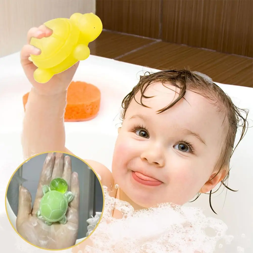 

Kids Turtle Shaped Soap Handmade For Children Mild Gentle Cleansing Bar For Face And Body Wash Cute Animal Bath Toys C2H2