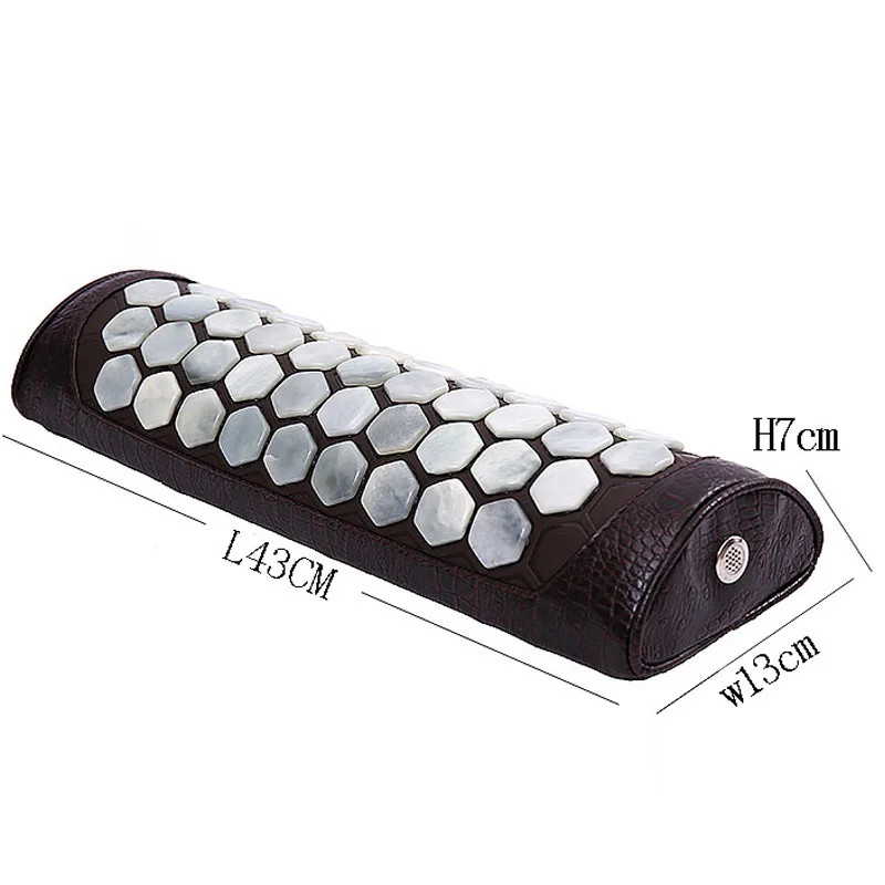 Natural Jade Germanium Neck Massager Pillow Far Infrared Heating Cervical Traction Therapy Stretcher Health Care Pain Relief