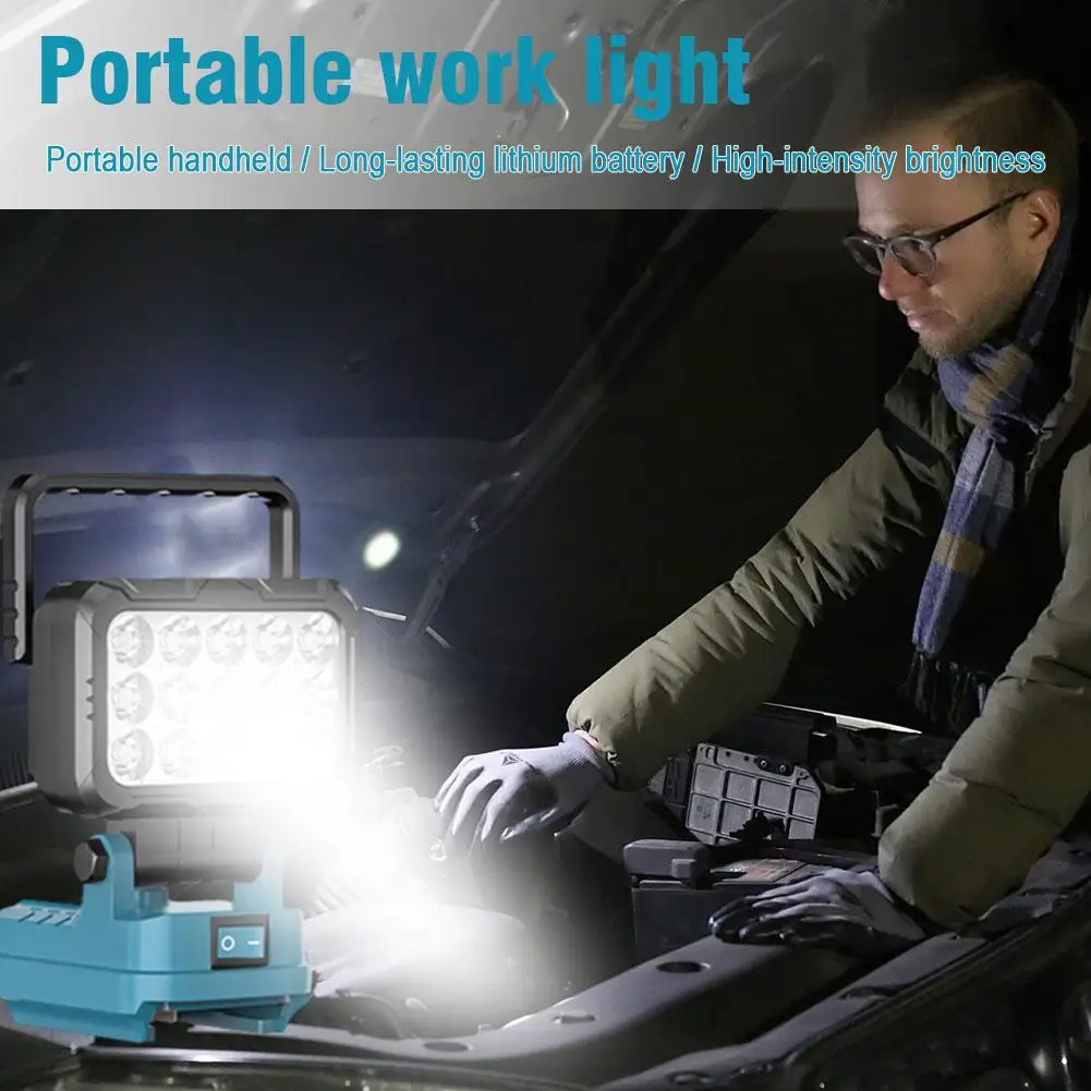 15 Beads LED Working Light Spotlight Portable Lamp Hand Lantern for Makita 18V Li-ion Battery Accessory BL1830 Work Lamp Li Y3N3