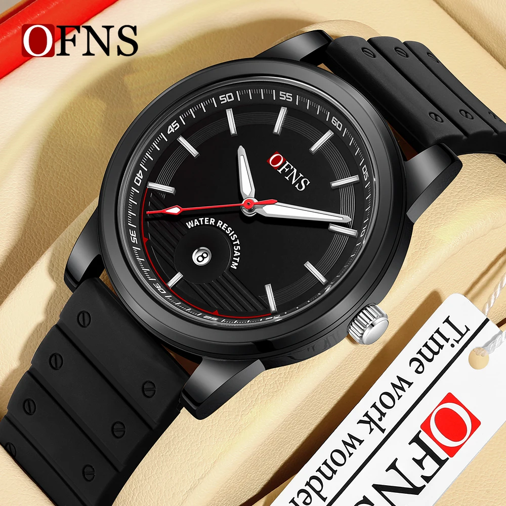 

OFNS Brand 8028 Fashion Men's Youth Student Leisure Scale Nail Luminescent Quartz Watch Calendar Waterproof Men's Watch 2024