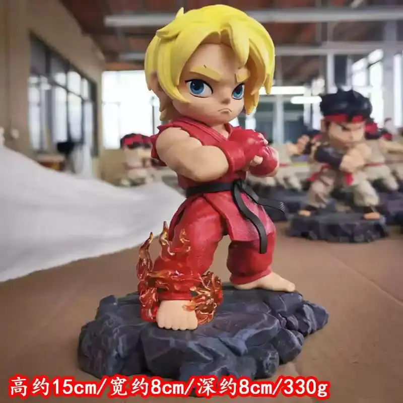 New Hot Q-Version Figure Ken Ryu - Cute Handsome Desktop Ornament Trendy Art Collectible Desktop Ornament For Boys Gifts