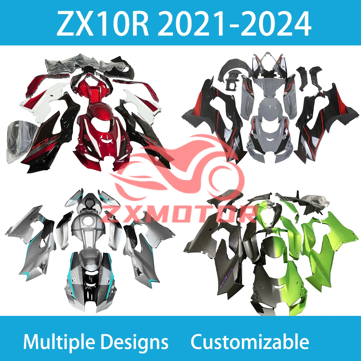 

For Kawasaki Ninja ZX-10R 2021 2022 2023 2024 ABS Plastic Fairings ZX10R 21 22 23 24 Aftermarket Motorcycle Fairing Kit New