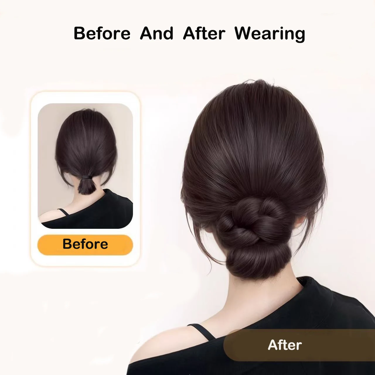 Synthetic Hair Bun Wig Hair With Claw Clip Low Updo Hair Accessory for Women Hairpiece