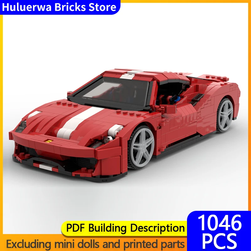 

Модель скоростного гоночного автомобиля MOC, строительные кирпичи 488, фиста, гиперкар, модульная технология, детские праздничные подарки, сборка игрушек, костюм