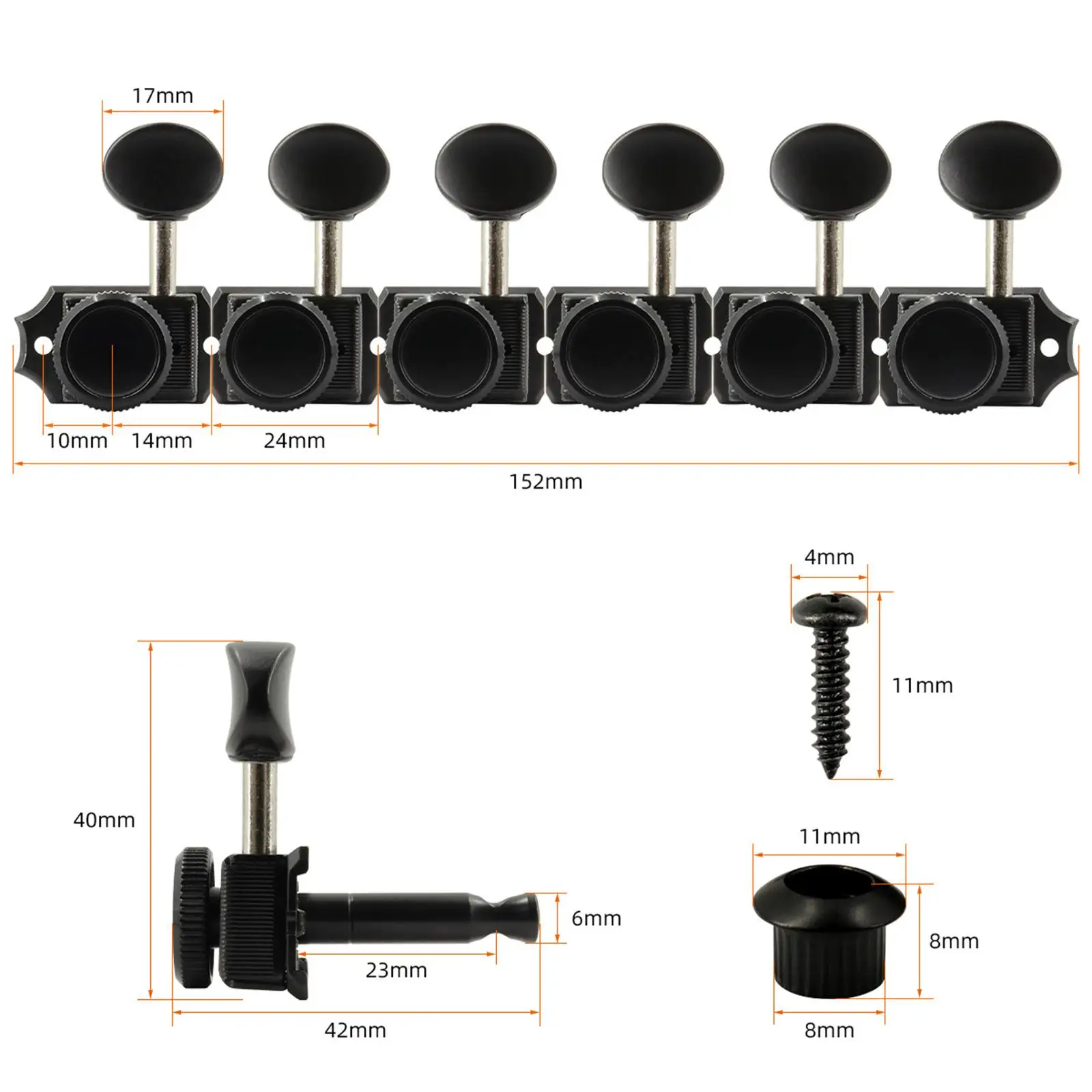 أوتاد ضبط الجيتار للجيتار الكهربائي، مقابض رؤوس آلة الجيتار المتينة