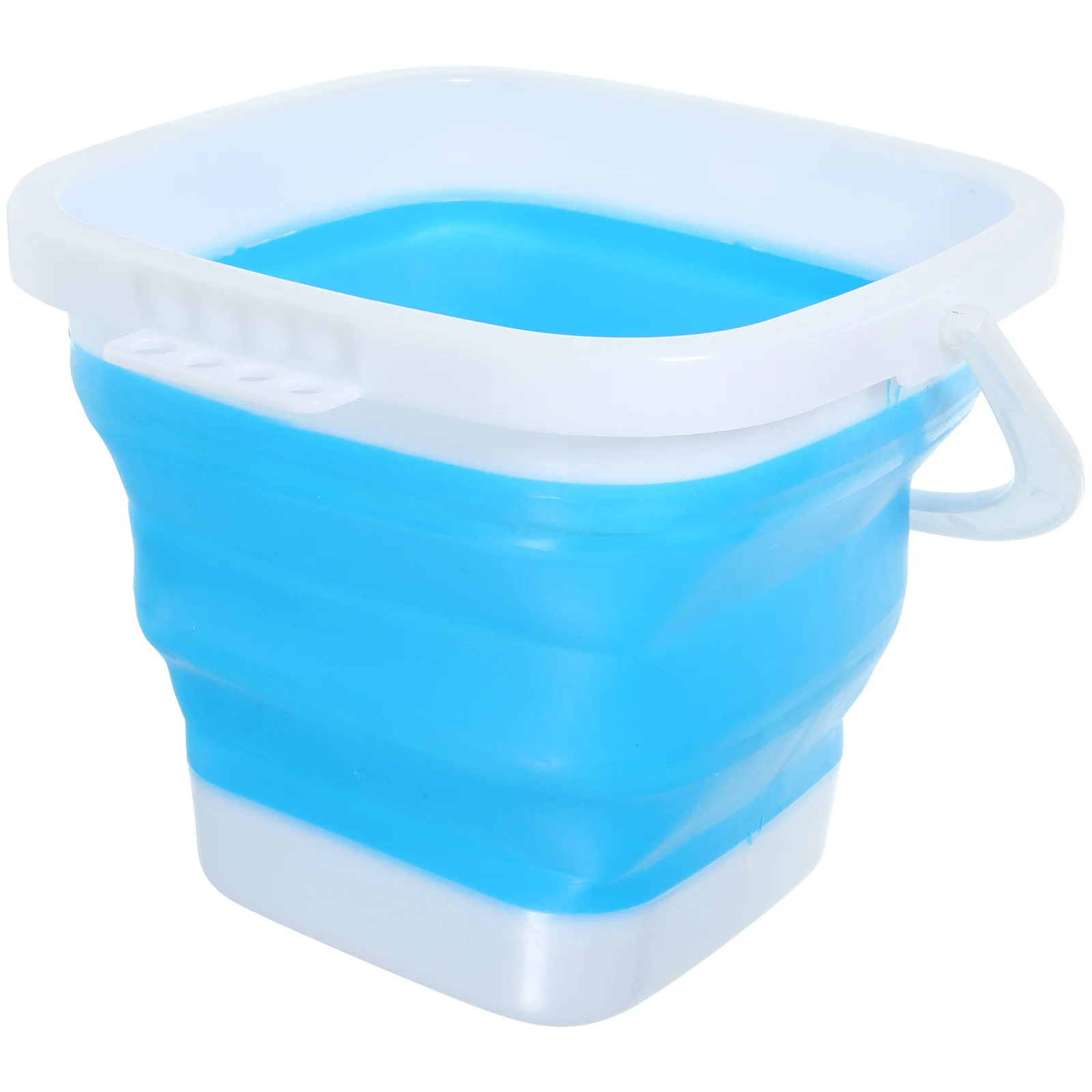 

1Pcs Foldable Thick Silicone Brush Washing Bucket Portable Handle Storage Bucket for Painting Tools Fishing Cleaning Home Use