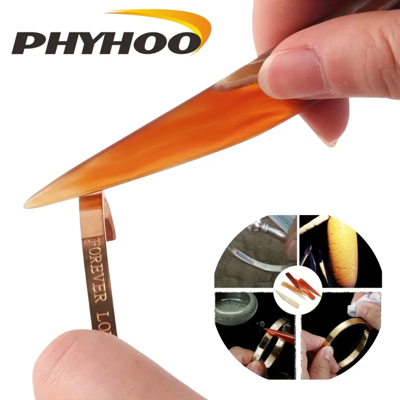 PHYHOO Jewelry Making Tools Mini Agate Knife Gold Silver Ring Bracelet Jewelry Polishing Nature Agate Material Polishing Tool