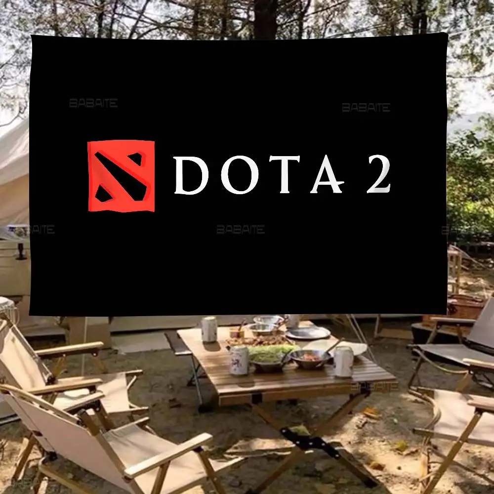 D-Dota 2 G-Game Cartoon Flag Art Science Fiction Room Home Decor Wall Hanging Home Decor Banner