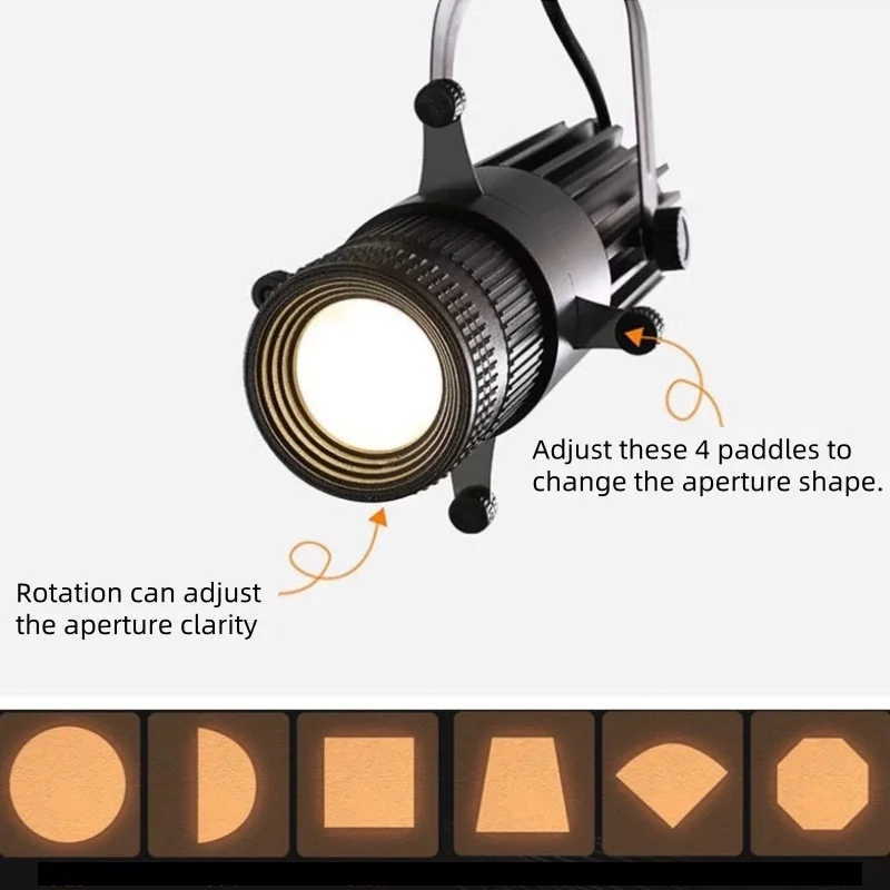 Aperture LED Track Light Square Spotlight Shop Commercial COB Open Museum Character Painting Cut-Off Lamp